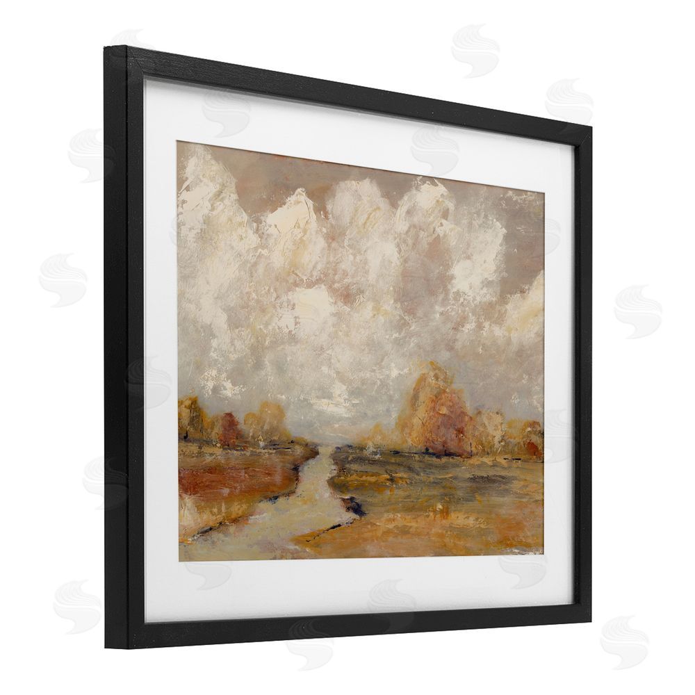 Amanda Hilburn Golden Day Landscape Black Framed Print Under Glass with White Mat Wall Art