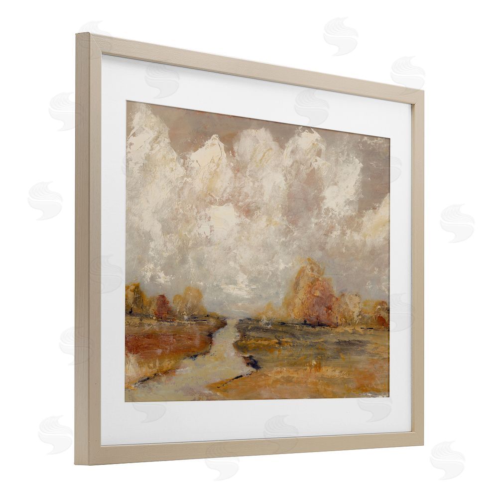 Amanda Hilburn Golden Day Landscape Birch Framed Print Under Glass with White Mat Wall Art