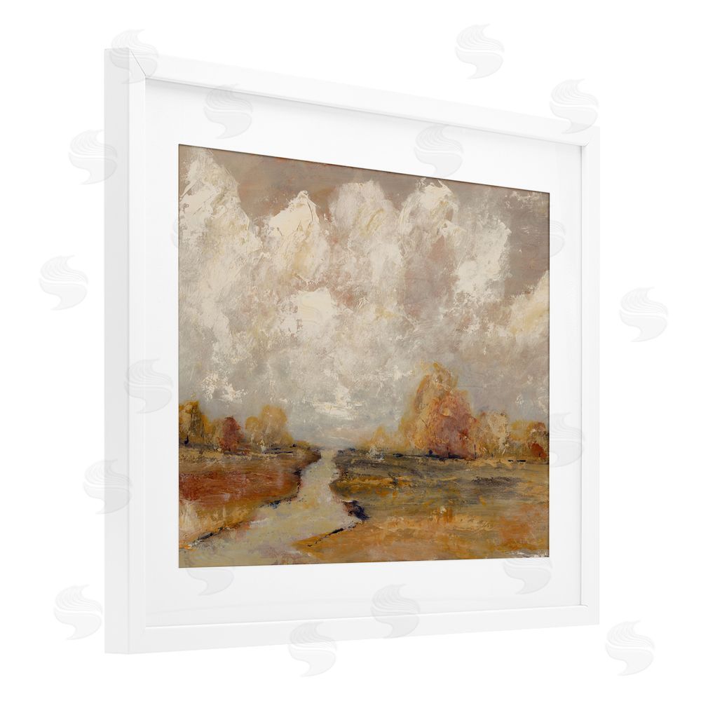 Amanda Hilburn Golden Day Landscape White Framed Print Under Glass with Mat Wall Art