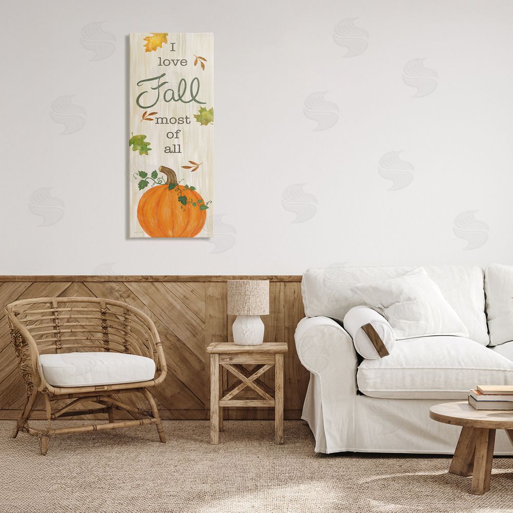 Annie LaPoint Love Fall Most with Pumpkin Printed Wall Art in Room