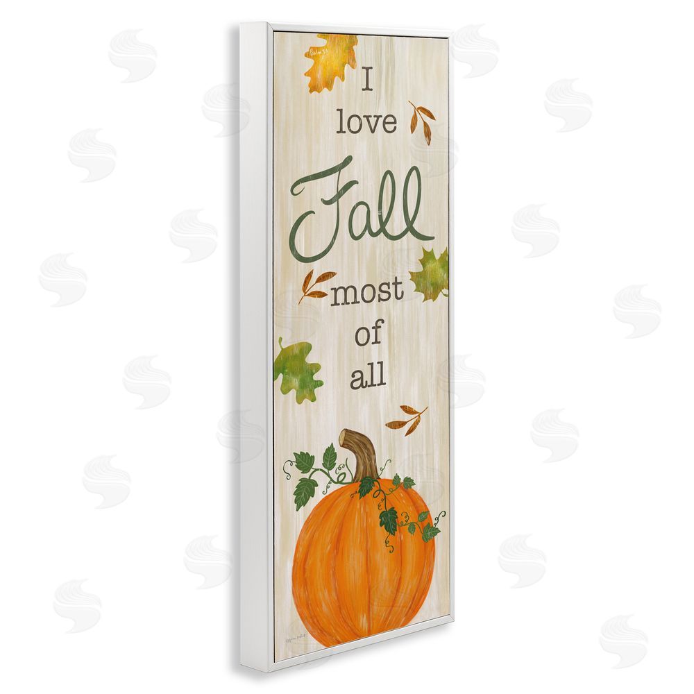 Annie LaPoint Love Fall Most with Pumpkin White Frame Giclee Art Print