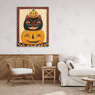 Bernadette Deming | Retro Smiling Pumpkins & Cat