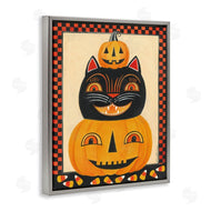 Bernadette Deming | Retro Smiling Pumpkins & Cat
