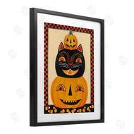 Bernadette Deming | Retro Smiling Pumpkins & Cat