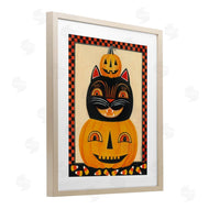 Bernadette Deming | Retro Smiling Pumpkins & Cat