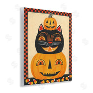 Bernadette Deming | Retro Smiling Pumpkins & Cat