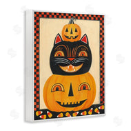 Bernadette Deming | Retro Smiling Pumpkins & Cat