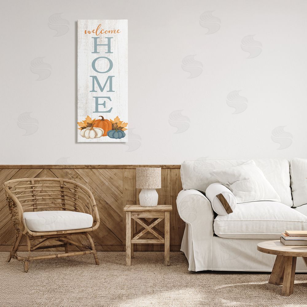 Dogwood Portfolio Welcome Pumpkins & Maple Leaves Printed Wall Art in Room