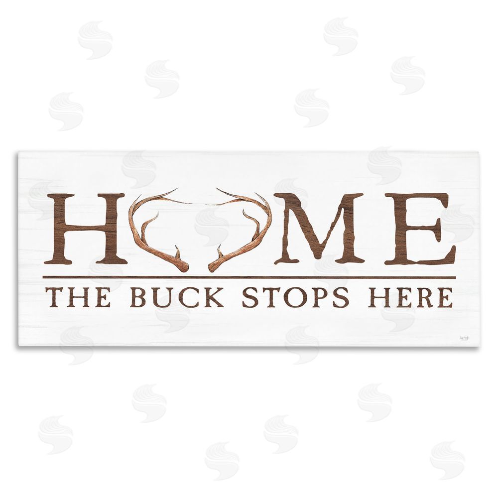 Lux + Me Designs Buck Stops Here Typography Canvas Wall Art Print