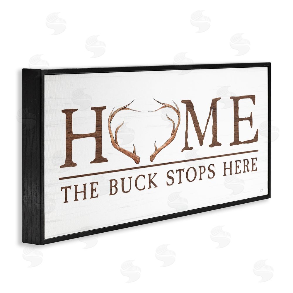 Lux + Me Designs Buck Stops Here Typography Black Framed Giclee Art Print