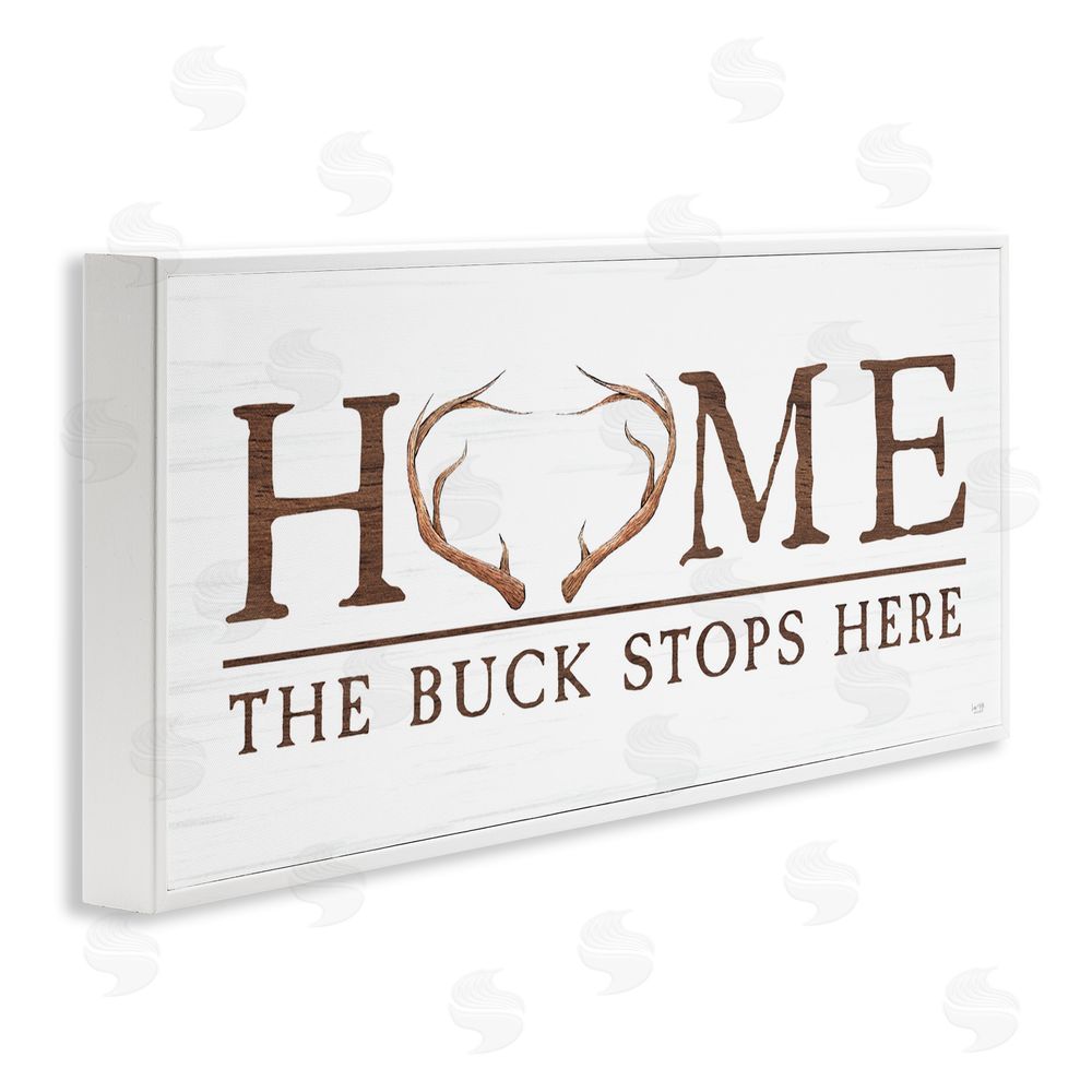 Lux + Me Designs Buck Stops Here Typography White Frame Giclee Art Print