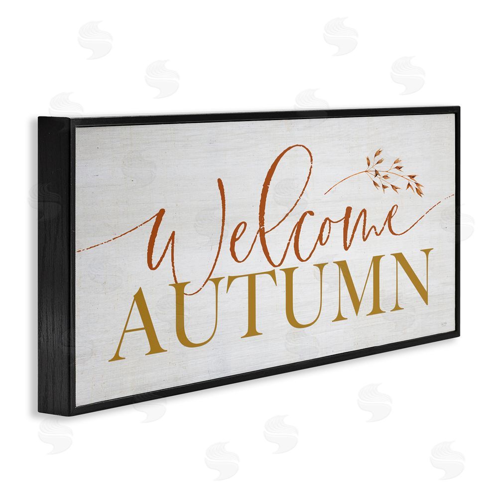 Lux + Me Designs Inviting Welcome Autumn Script Black Framed Giclee Art Print