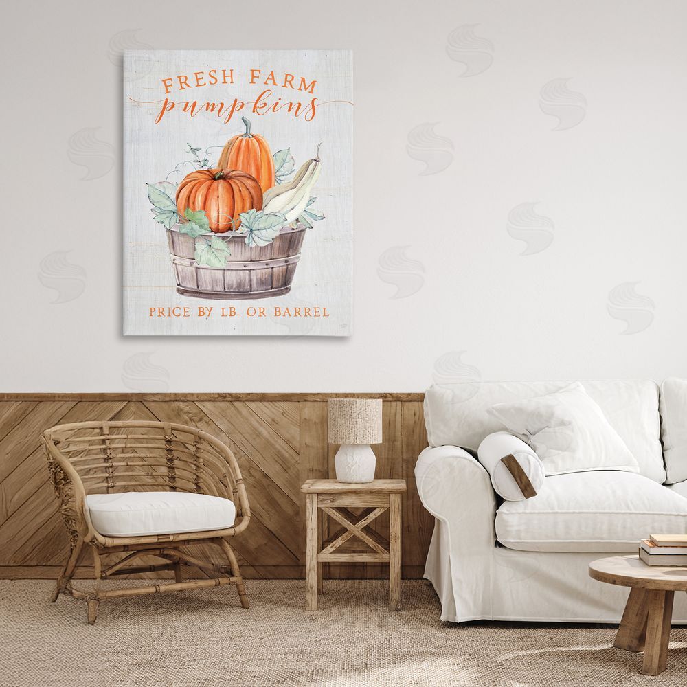 Lux + Me Designs Fresh Farm Pumpkins & Gourds Printed Wall Art in Room