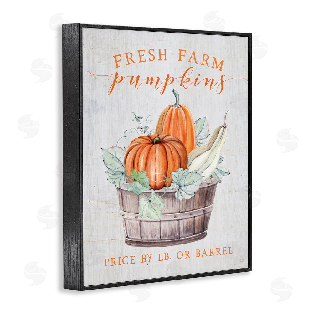 Lux + Me Designs Fresh Farm Pumpkins & Gourds Black Framed Giclee Art Print