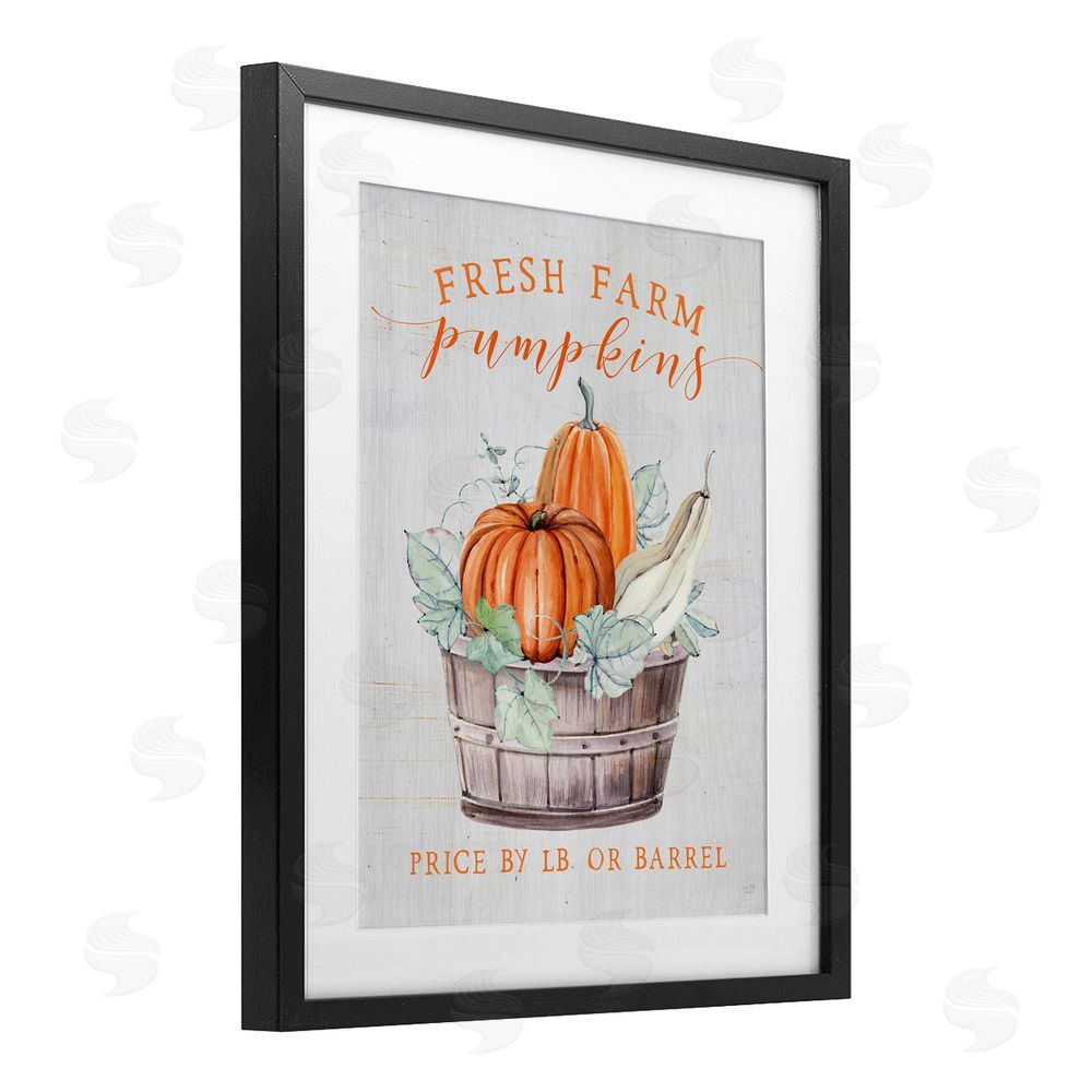 Lux + Me Designs Fresh Farm Pumpkins & Gourds Black Framed Print Under Glass Art