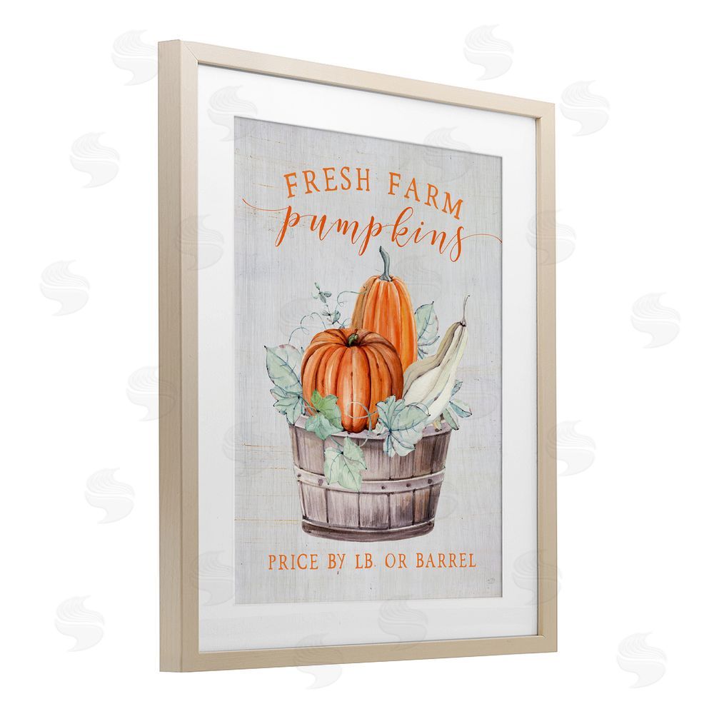 Lux + Me Designs Fresh Farm Pumpkins & Gourds Birch Framed Print Under Glass Art