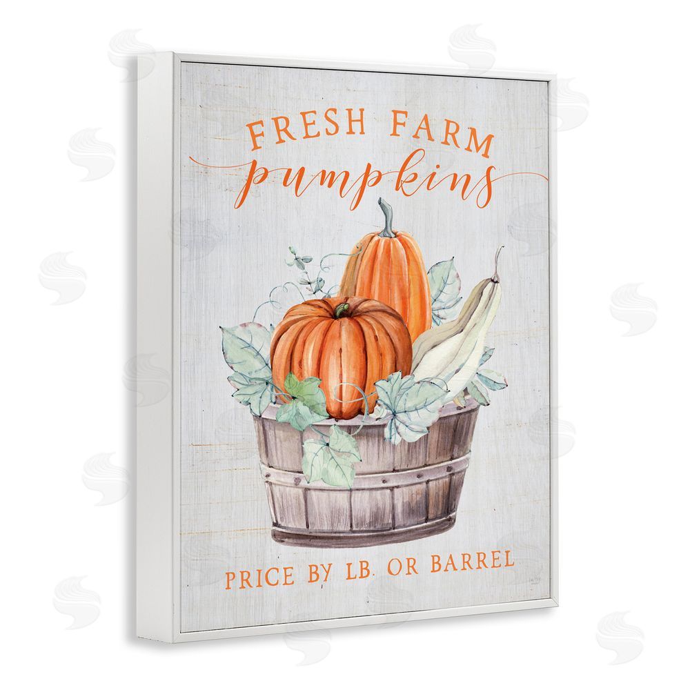 Lux + Me Designs Fresh Farm Pumpkins & Gourds White Frame Giclee Art Print