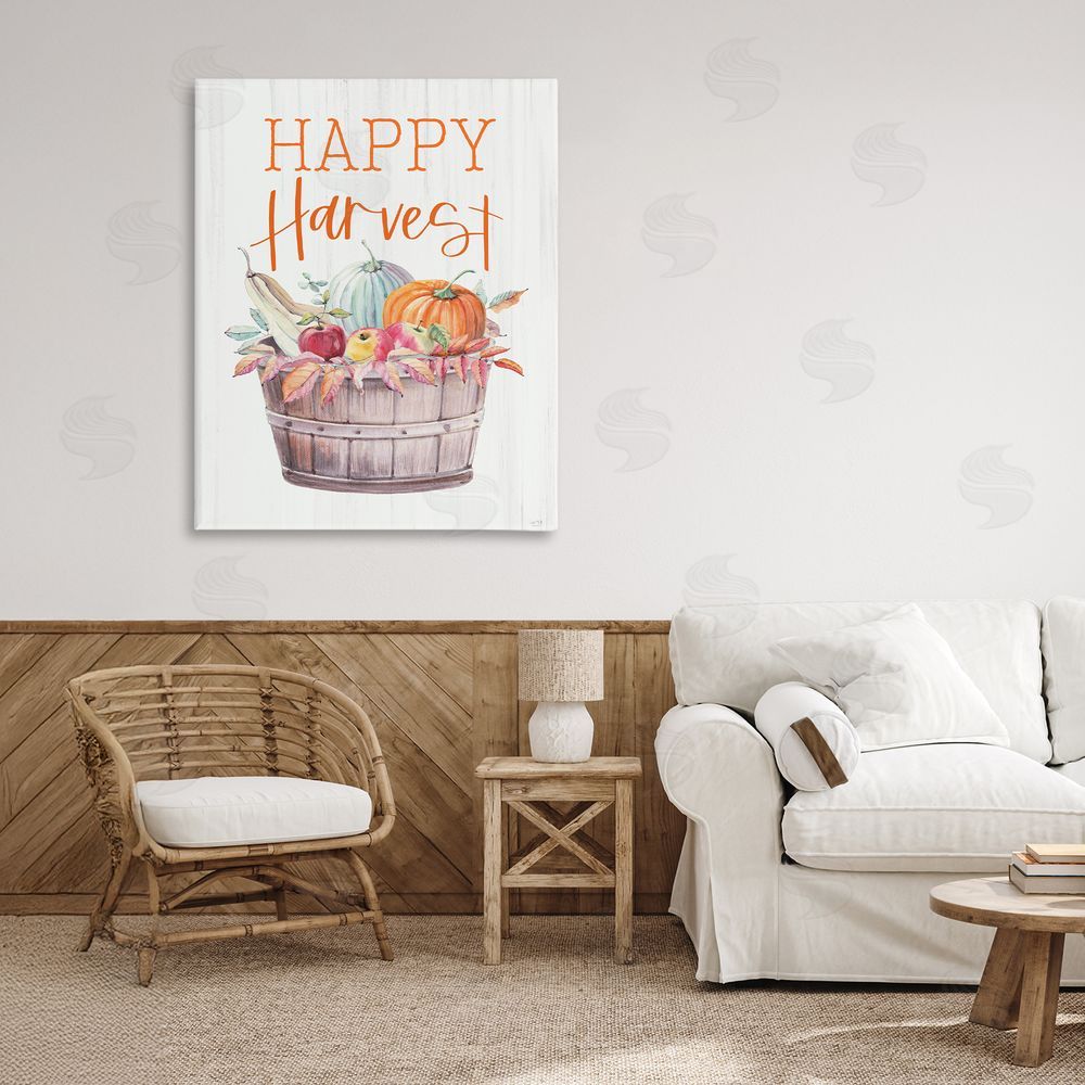 Lux + Me Designs Happy Harvest Rustic Basket Printed Wall Art in Room