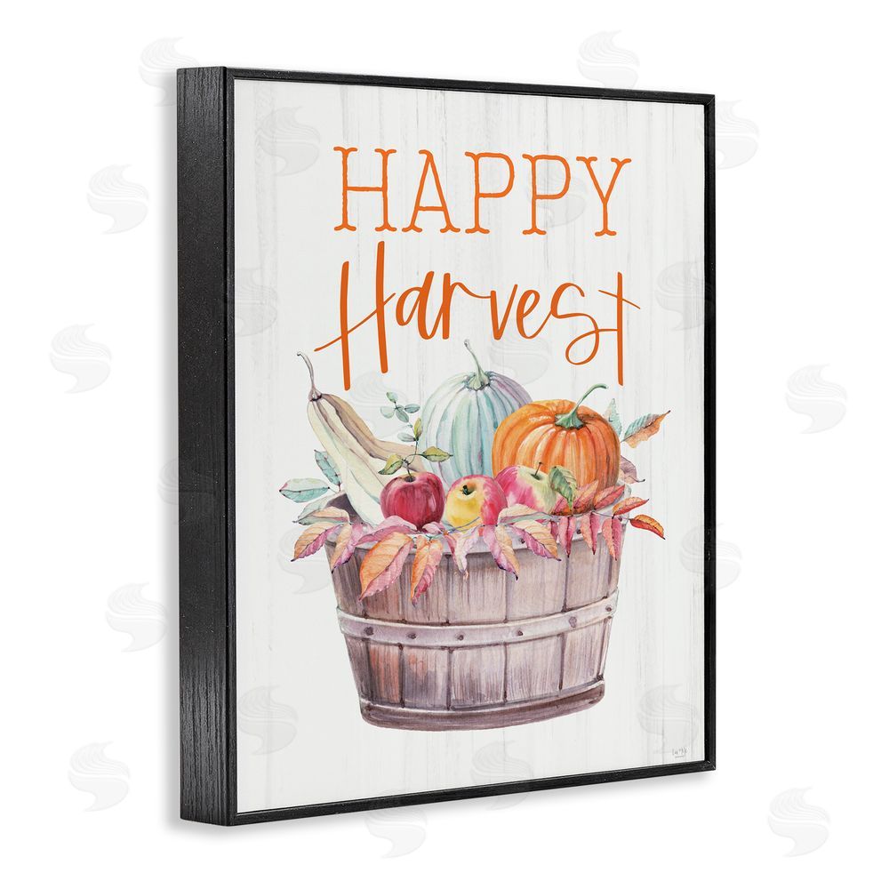 Lux + Me Designs Happy Harvest Rustic Basket Black Framed Giclee Art Print