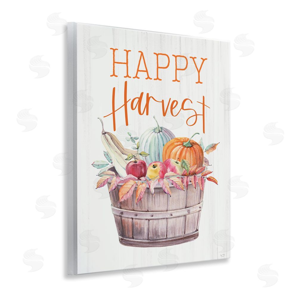 Lux + Me Designs Happy Harvest Rustic Basket Wall Plaque Art Print
