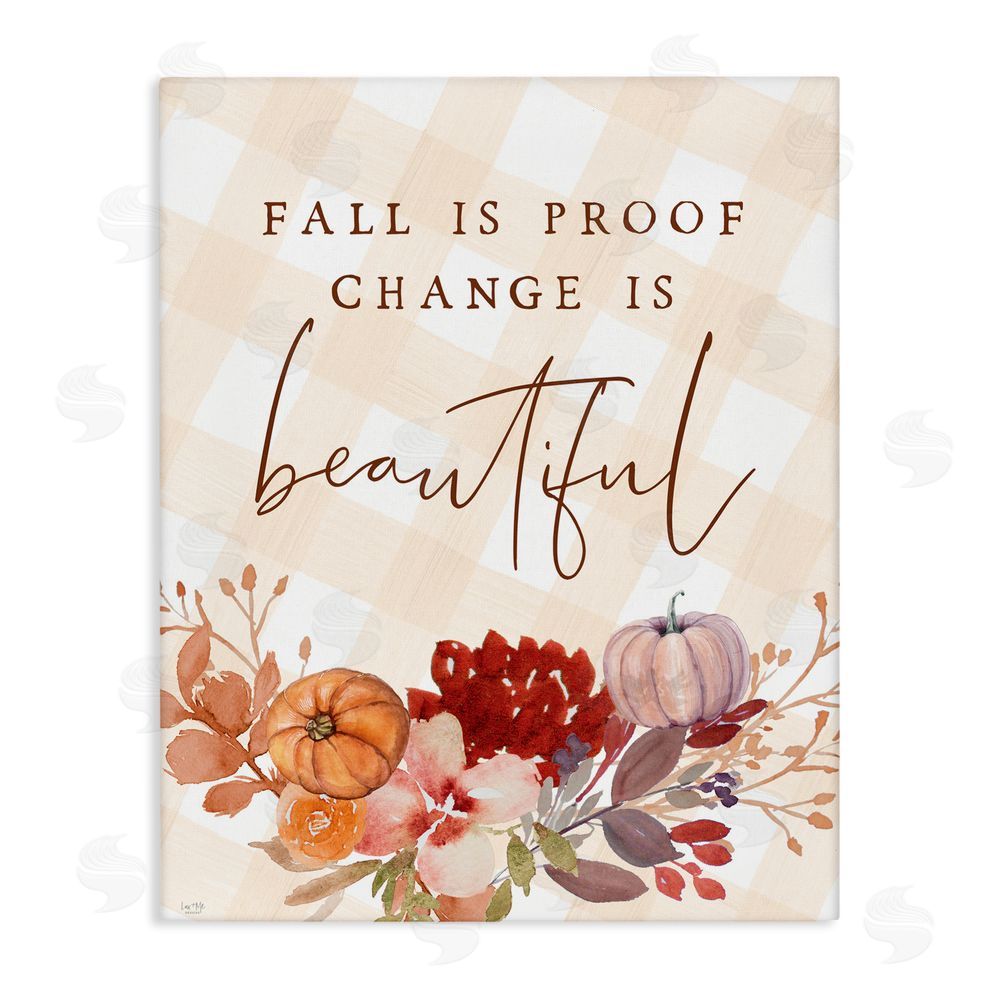 Lux + Me Designs Fall Is Proof Change Is Beautiful Canvas Wall Art Print