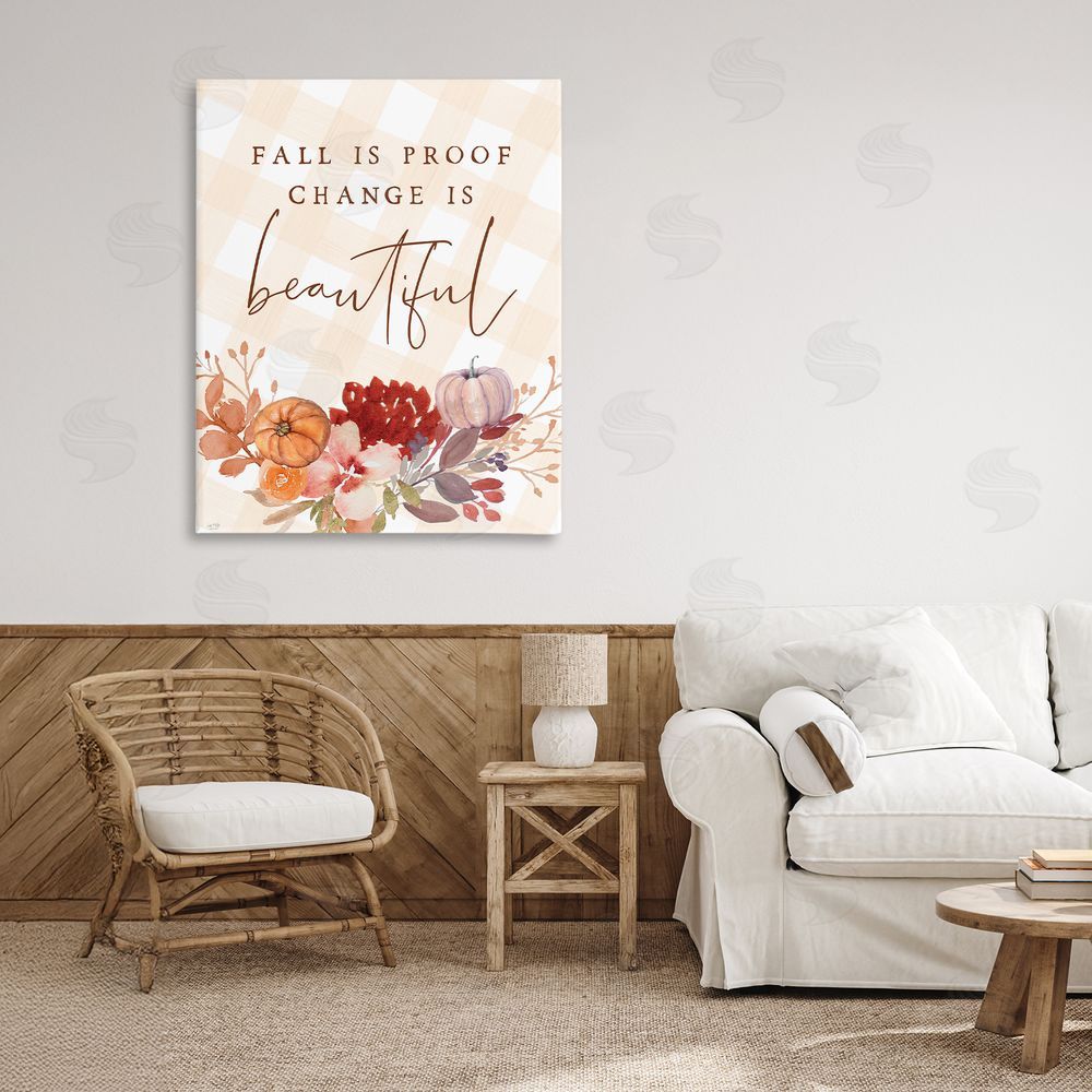 Lux + Me Designs Fall Is Proof Change Is Beautiful Printed Wall Art in Room