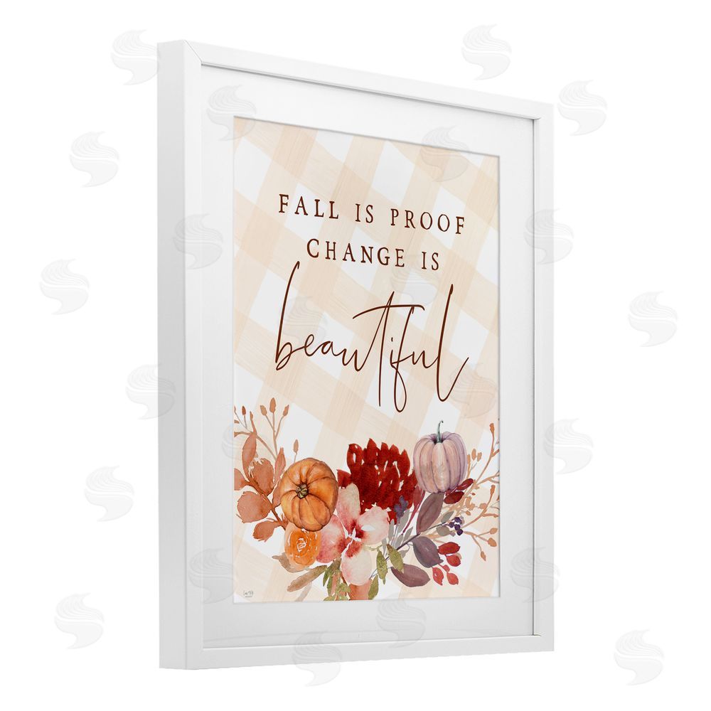 Lux + Me Designs Fall Is Proof Change Is Beautiful White Framed Print Under Glass Art