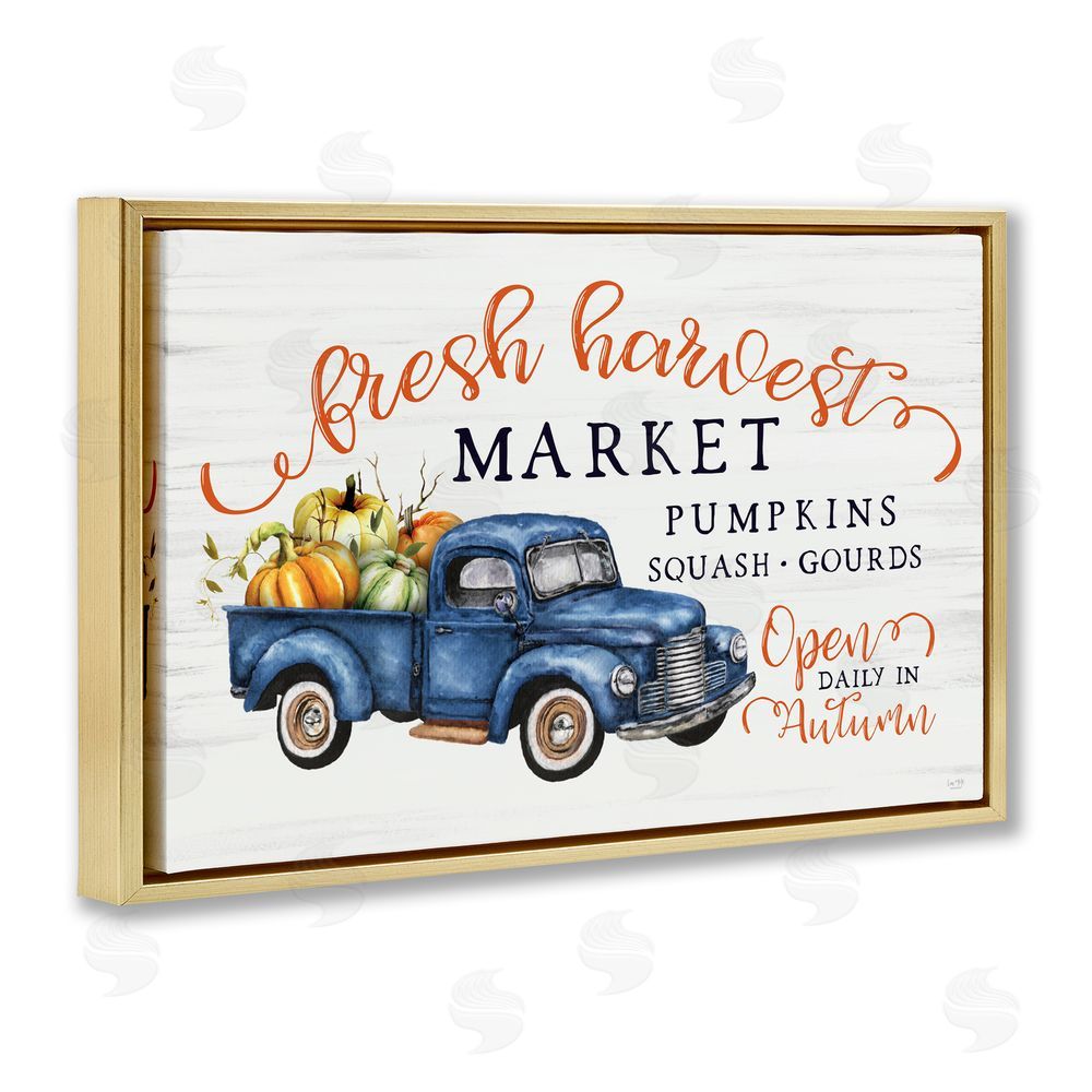 Lux + Me Designs Fresh Harvest Market Open Gold Floating Frame Canvas Art Print