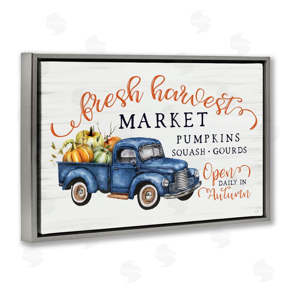 Lux + Me Designs Fresh Harvest Market Open Gray Floating Frame Canvas Art Print