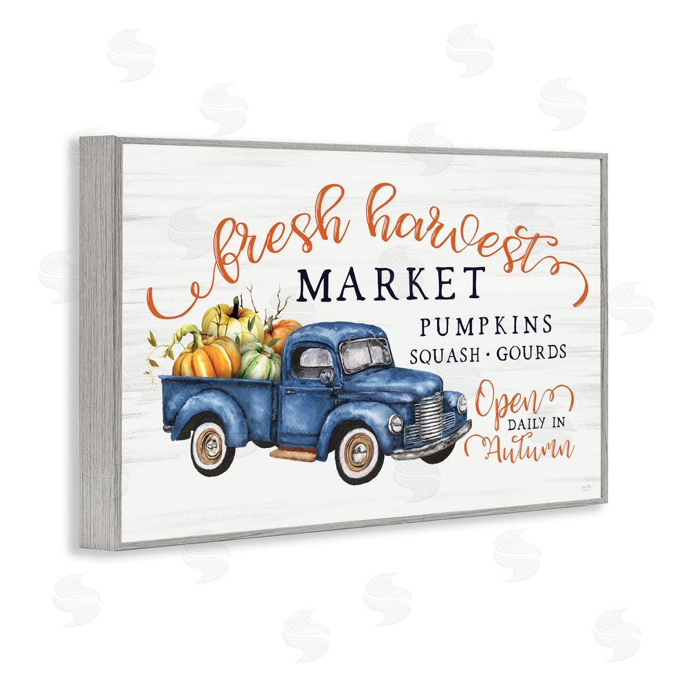 Lux + Me Designs Fresh Harvest Market Open Gray Framed Giclee Art Print