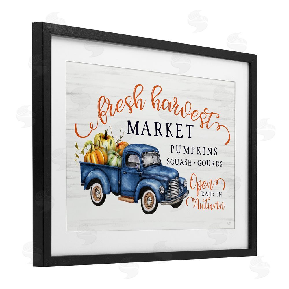 Lux + Me Designs Fresh Harvest Market Open Black Framed Print Under Glass Art