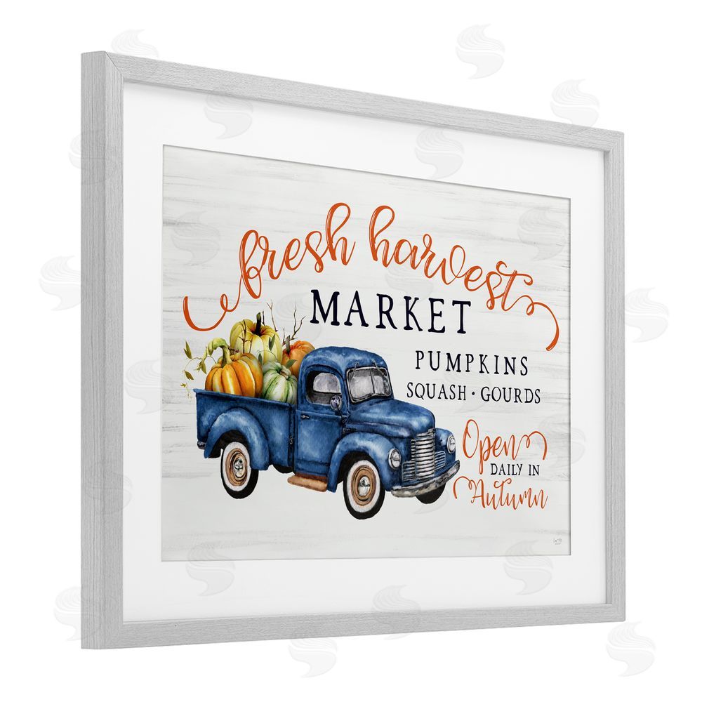 Lux + Me Designs Fresh Harvest Market Open Gray Framed Print Under Glass Art