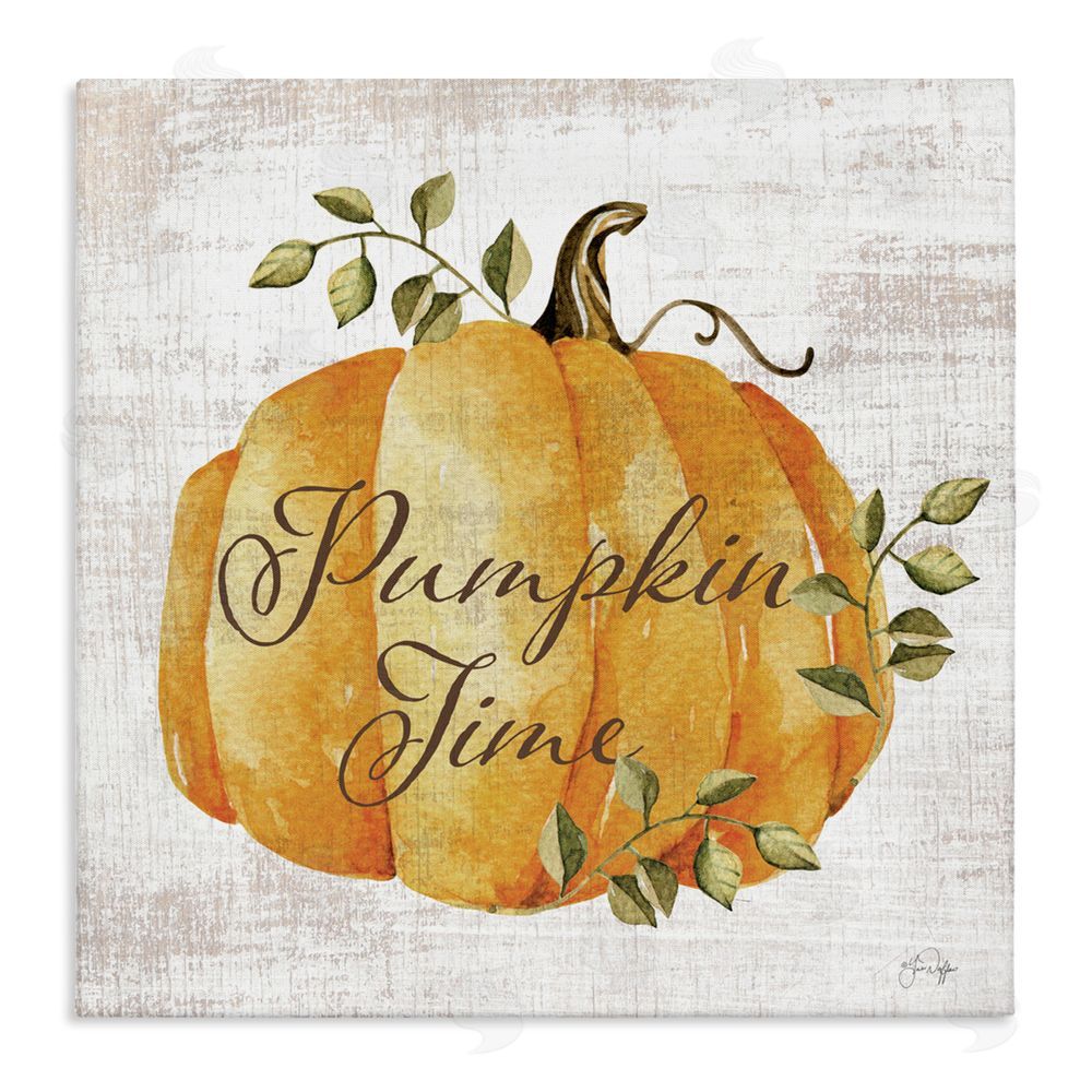 Yass Naffas Designs Pumpkin Time over Rustic Canvas Wall Art Print