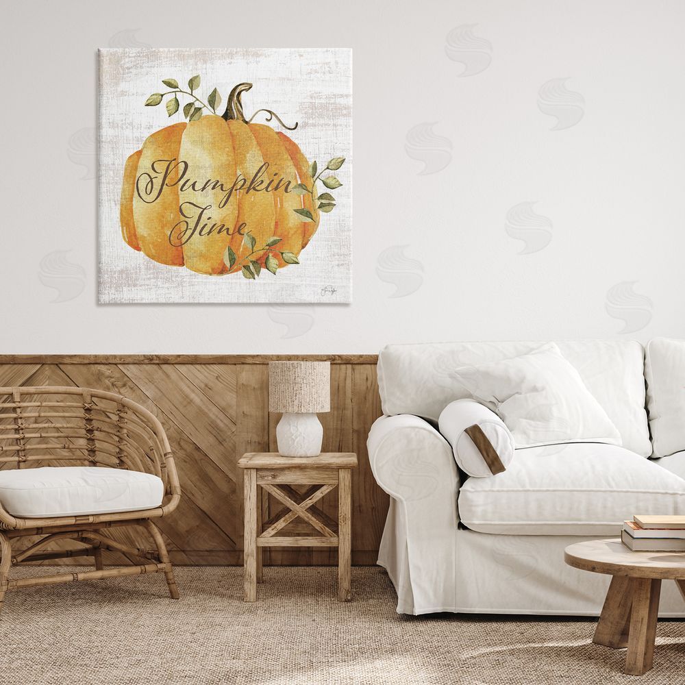 Yass Naffas Designs Pumpkin Time over Rustic Printed Wall Art in Room