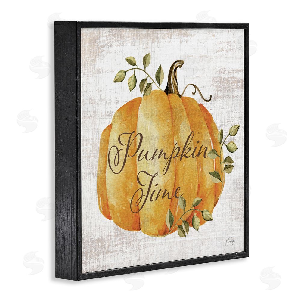 Yass Naffas Designs Pumpkin Time over Rustic Black Framed Giclee Art Print