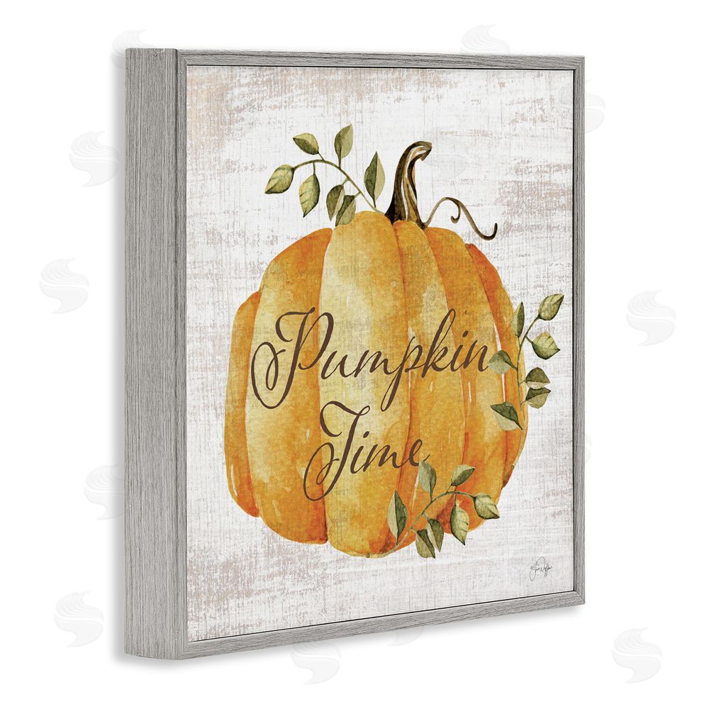 Yass Naffas Designs Pumpkin Time over Rustic Gray Framed Giclee Art Print