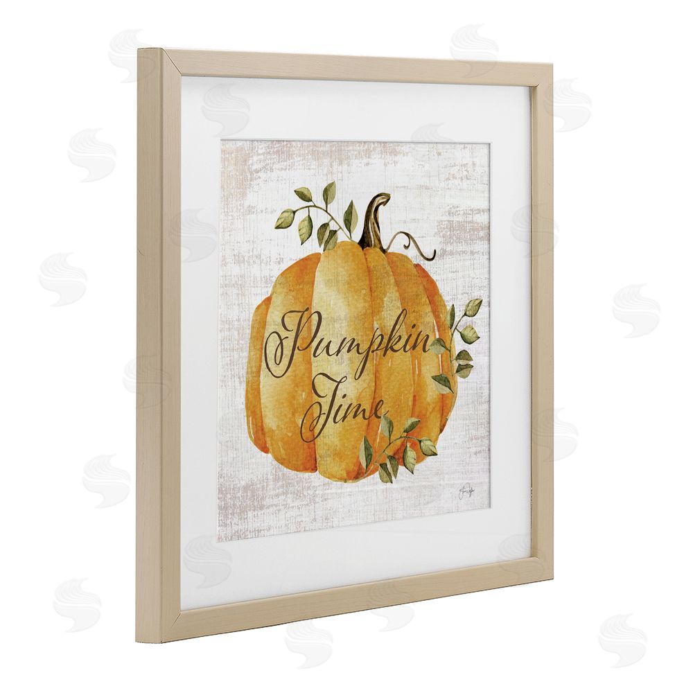 Yass Naffas Designs Pumpkin Time over Rustic Birch Framed Print Under Glass Art