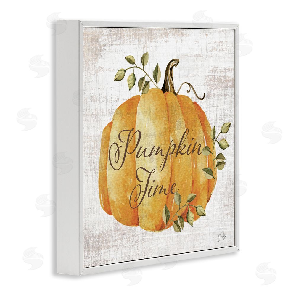 Yass Naffas Designs Pumpkin Time over Rustic White Frame Giclee Art Print