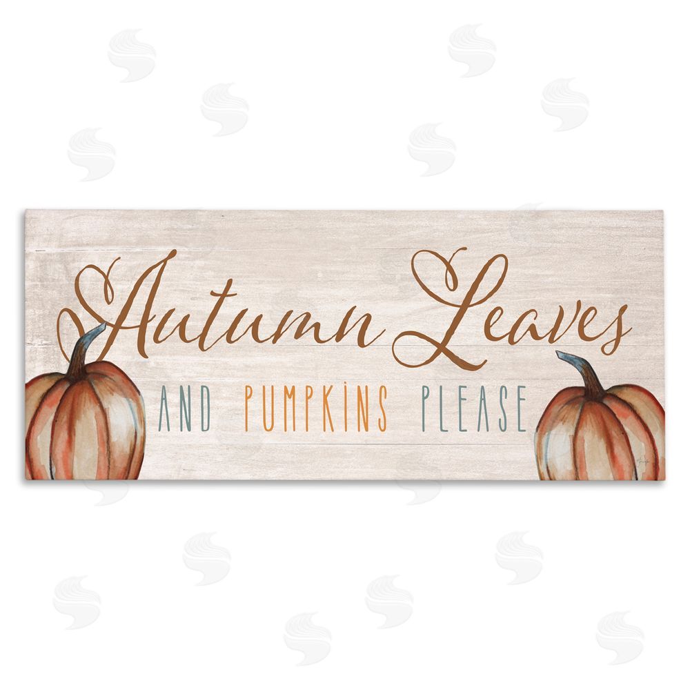 Yass Naffas Designs Autumn Traditions Leaves & Pumpkins Canvas Wall Art Print