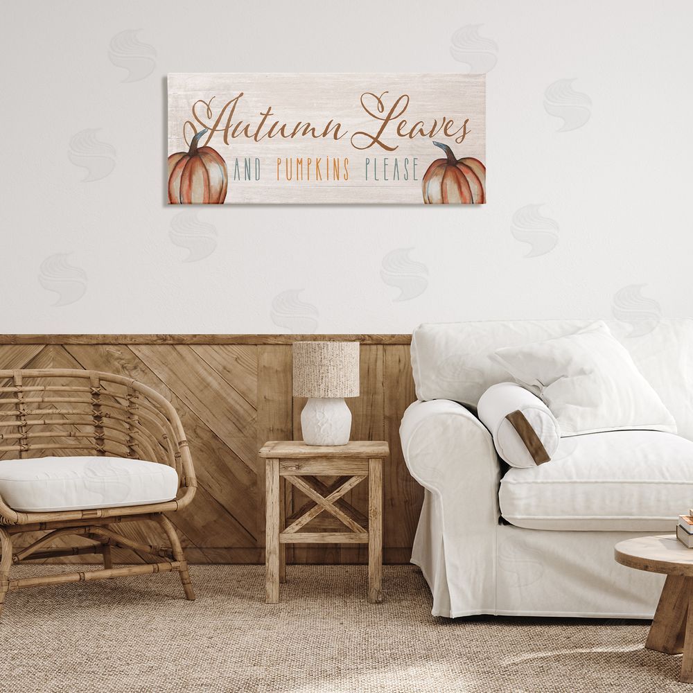 Yass Naffas Designs Autumn Traditions Leaves & Pumpkins Printed Wall Art in Room