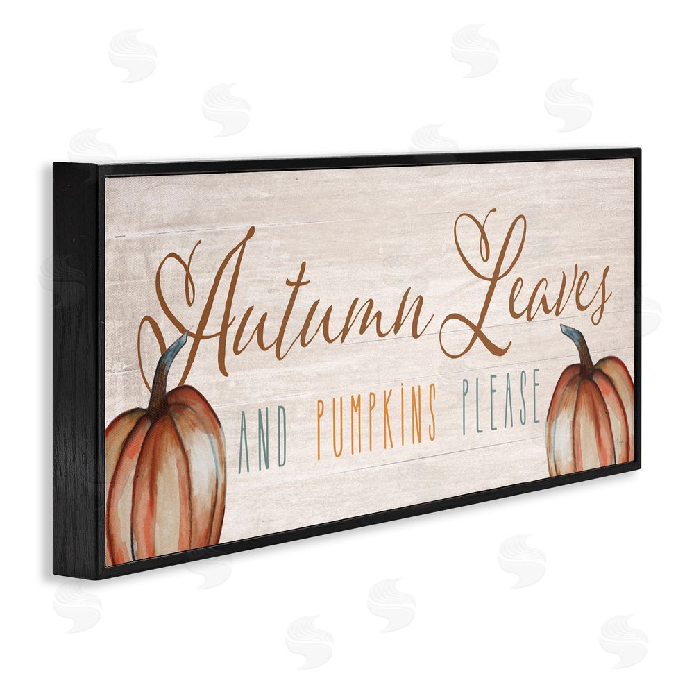Yass Naffas Designs Autumn Traditions Leaves & Pumpkins Black Framed Giclee Art Print