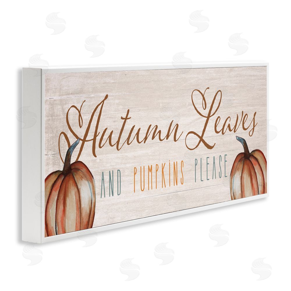Yass Naffas Designs Autumn Traditions Leaves & Pumpkins White Frame Giclee Art Print