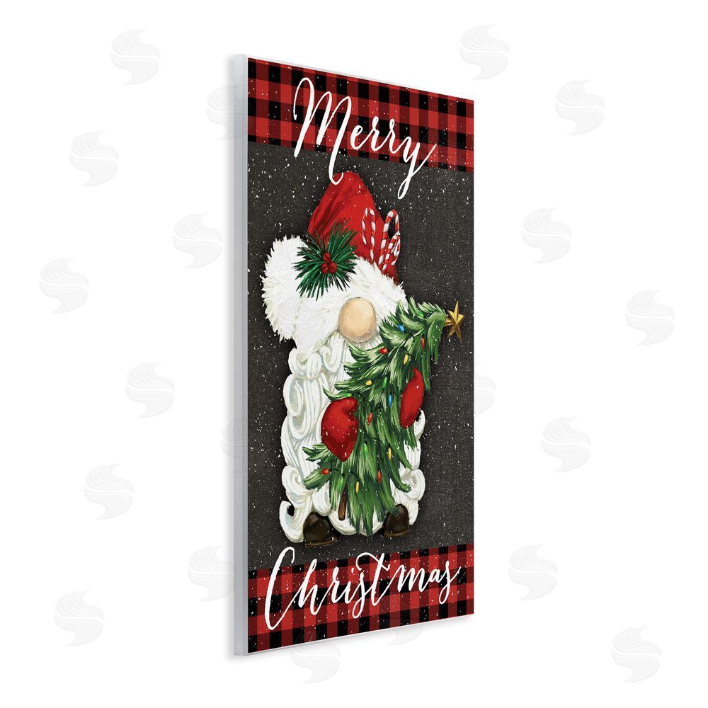 Dogwood Portfolio Merry Christmas Gnome & Plaid Wall Plaque Art Print