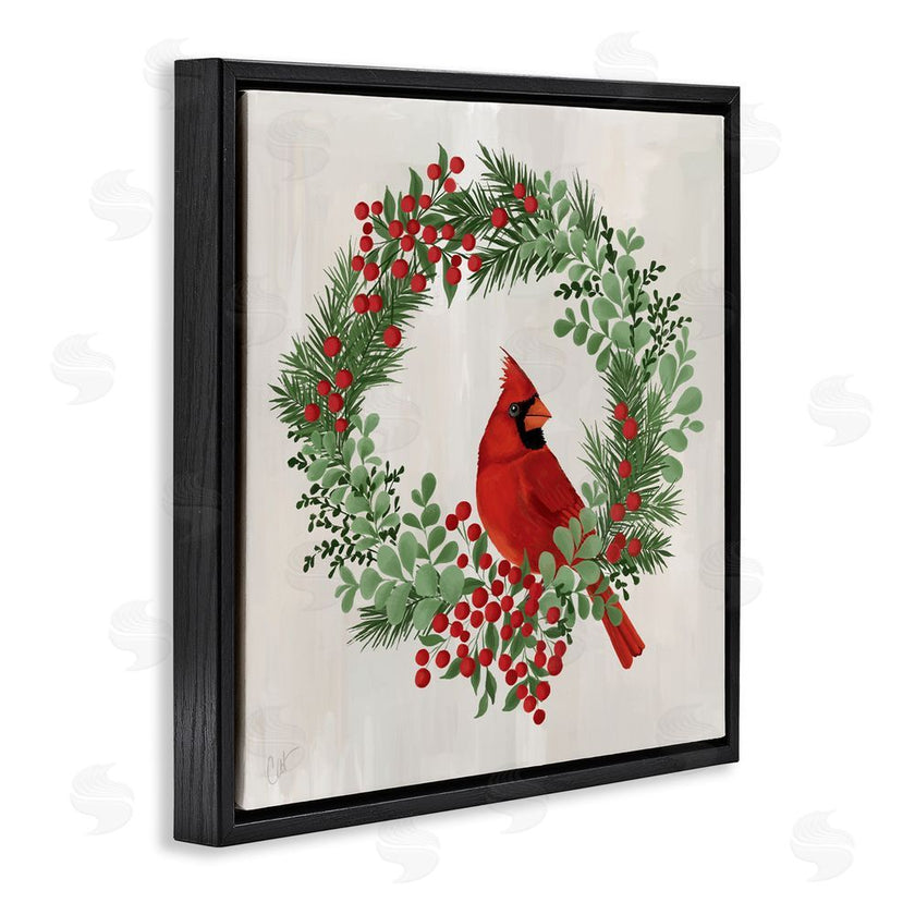 Cat Thurman Designs | Perched Cardinal Festive Wreath