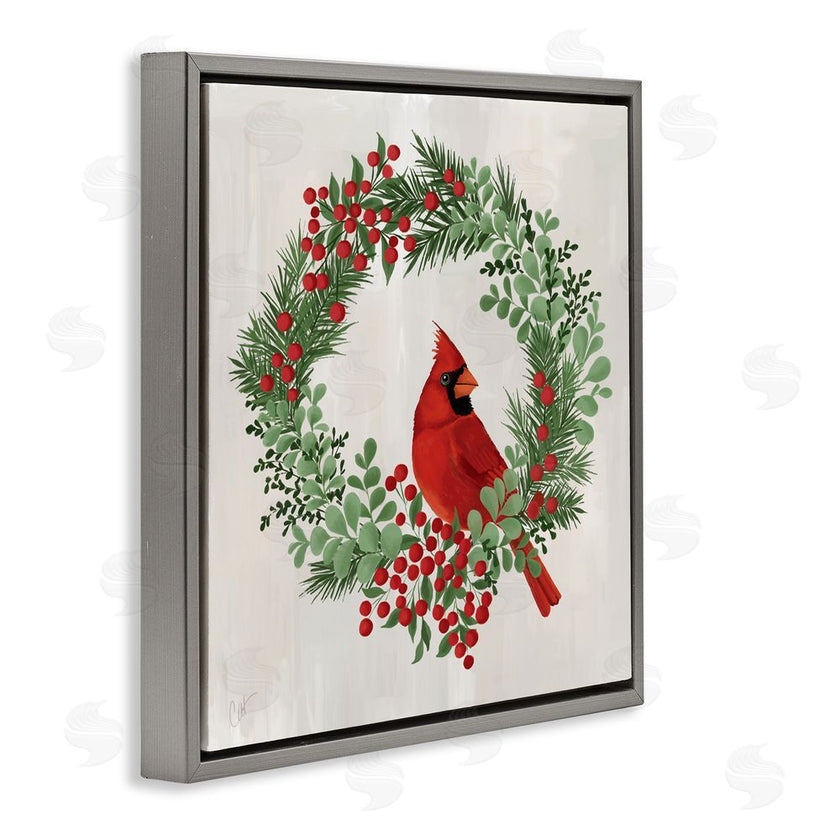 Cat Thurman Designs | Perched Cardinal Festive Wreath