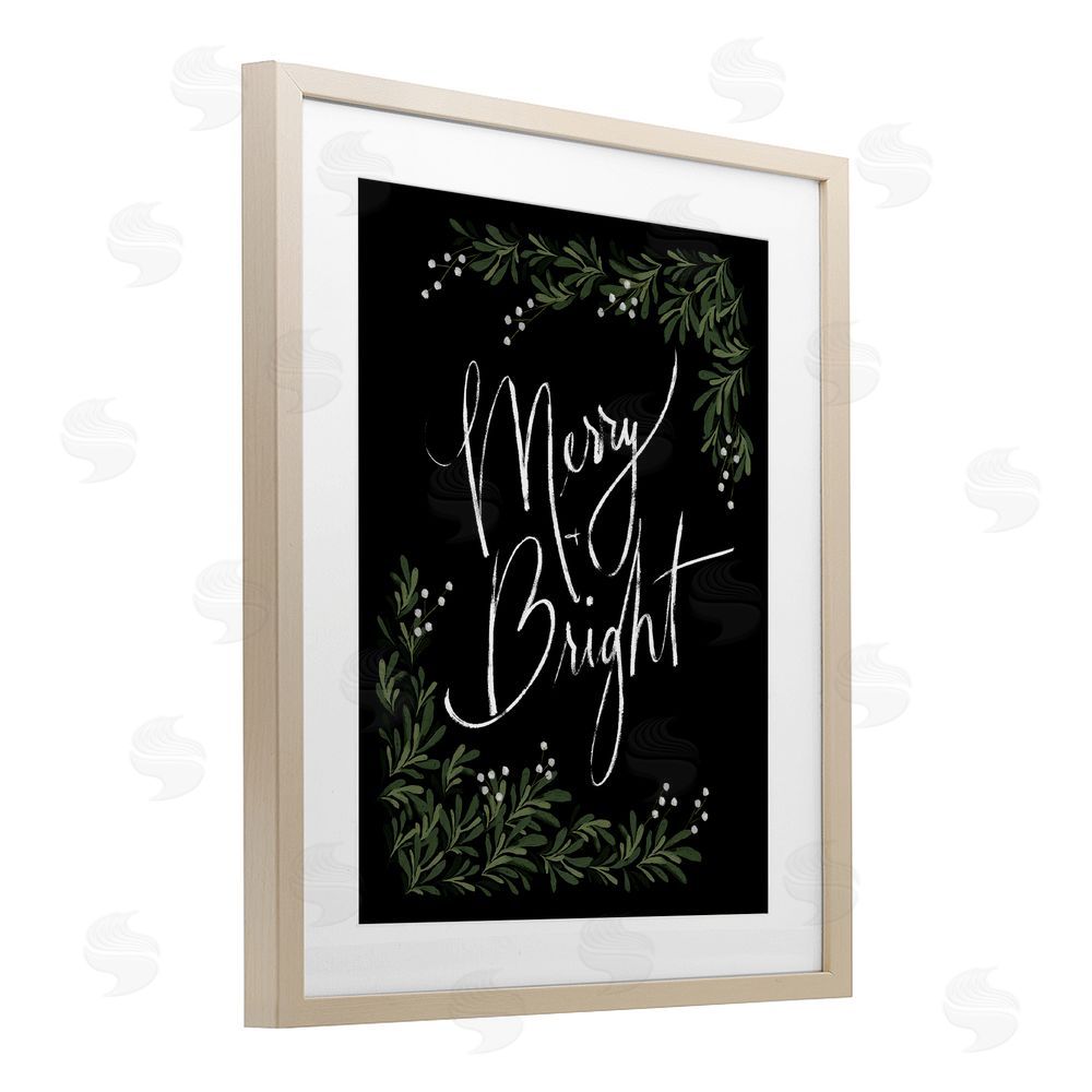 Dogwood Portfolio Minimal Merry & Bright with Botanicals Birch Framed Print Under Glass Art