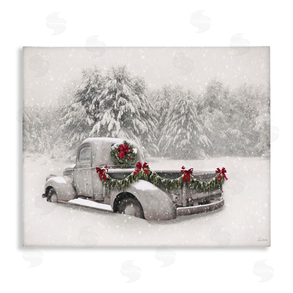 Lori Deiter Snowy White Antique Truck Canvas Wall Art Print