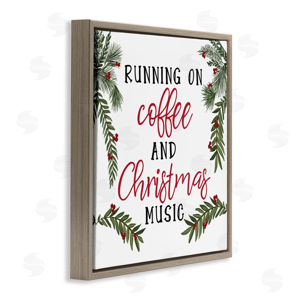 Dogwood Portfolio Coffee & Christmas Music Brown Floating Frame Canvas Art Print