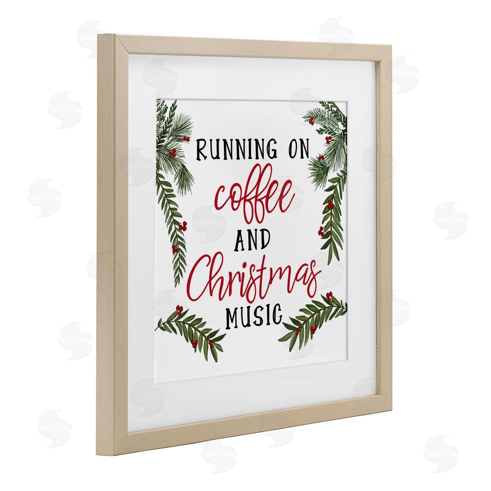 Dogwood Portfolio Coffee & Christmas Music Birch Framed Print Under Glass Art
