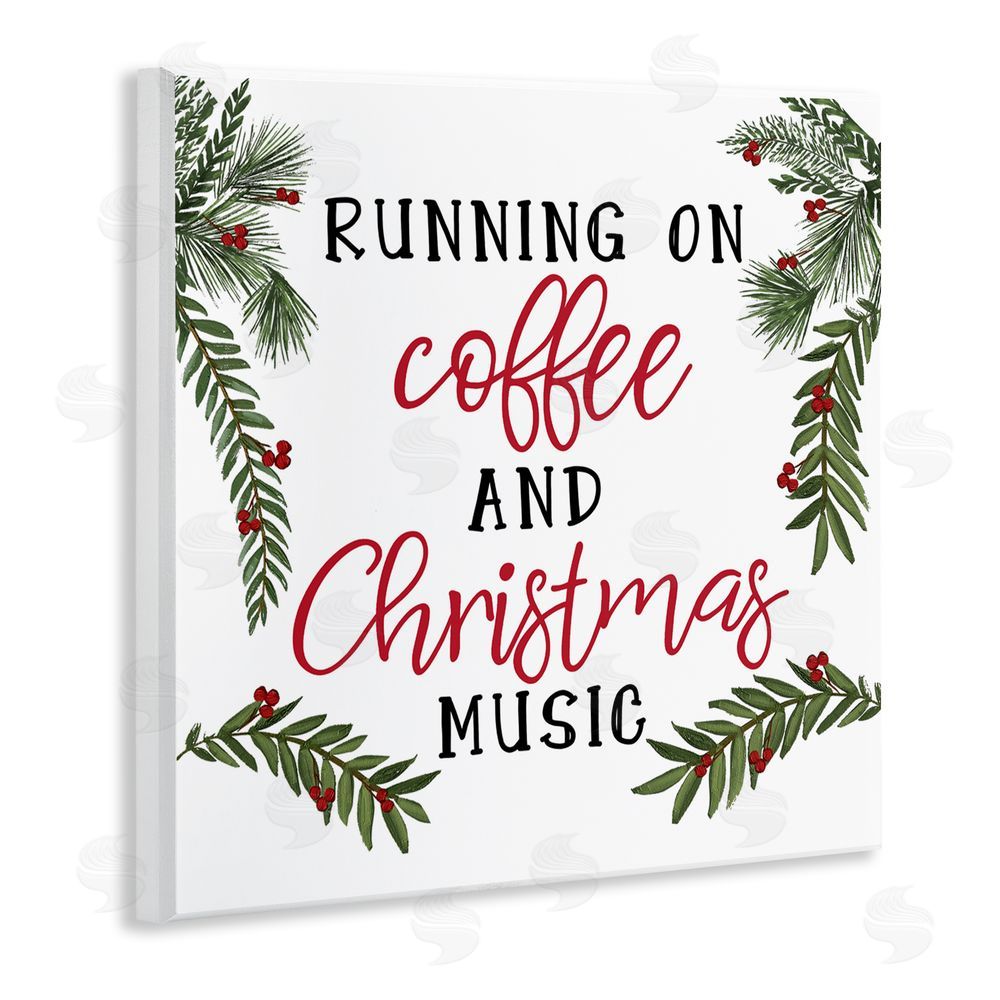 Dogwood Portfolio Coffee & Christmas Music Wall Plaque Art Print